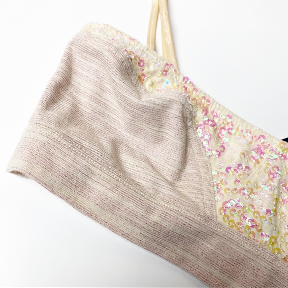 Free People NWT Sequin Convertible Bandeau XS + S - Picture 2 of 3